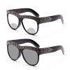 Bifocal Photochromic Reading Glasses Sunglasses Women's Oversized rhinestones Square Presbyopia UV protection (black, 1.0) view 1