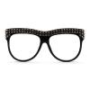Bifocal Photochromic Reading Glasses Sunglasses Women's Oversized rhinestones Square Presbyopia UV protection (black, 0) view 3