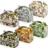 Spakon 24 PCS Camo Party Favors Boxes Camouflage Army Goodie Paper Camouflage Treat Boxes with Handle Camo Birthday Party Supplies for Candy Cookie Wrapping, 6 x 3.5 x 3.5 Inch, 6 Designs view 1
