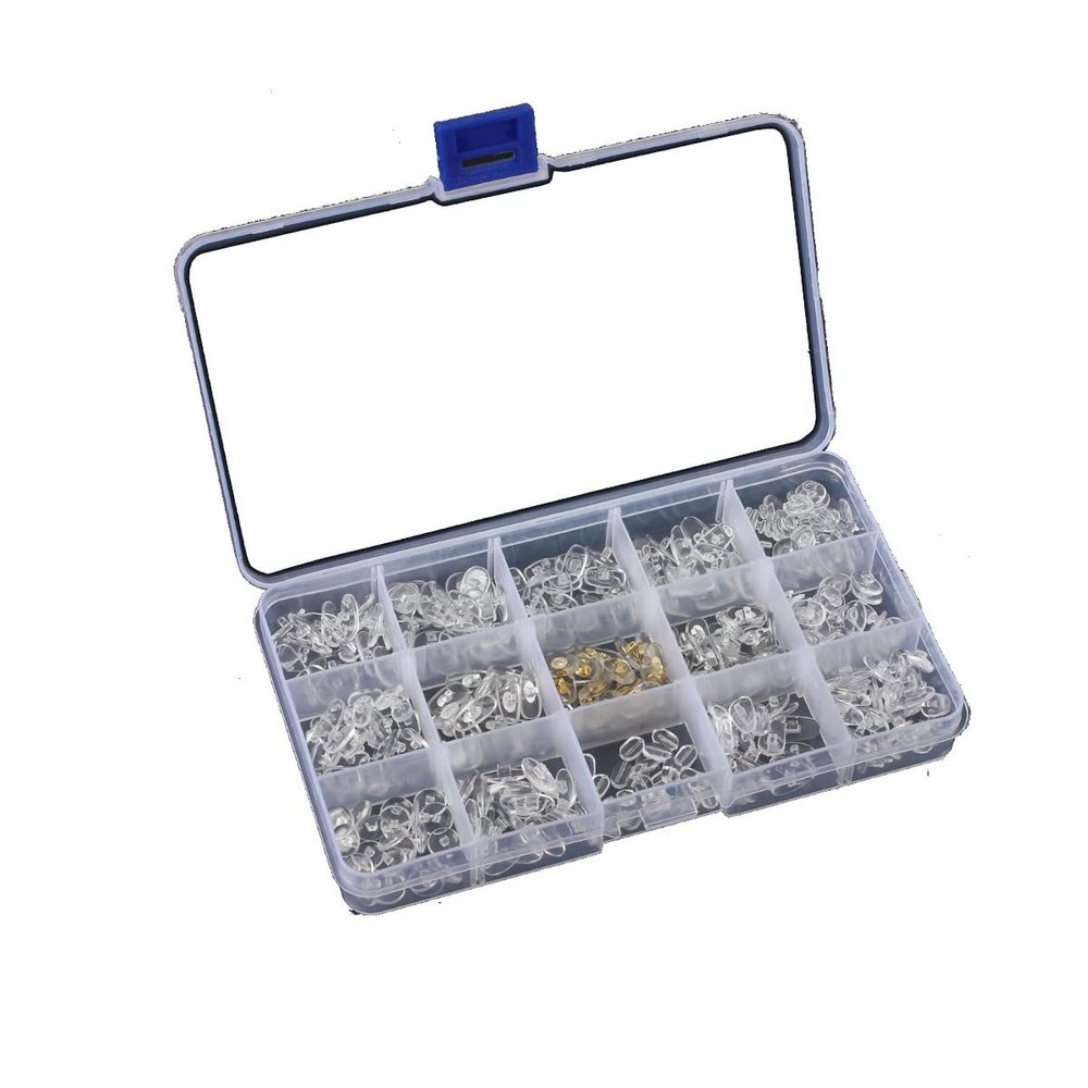 15 Sizes Silicone Nose Pads Screw Kit Spare Parts For Eyeglasses Sunglass Screws