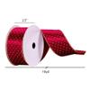 Vickerman 2.5" x 10 yd Burgundy with Gold Dots Ribbon, Seasonal Christmas Ribbon for Gift Wrapping, Tree Decor view 3