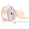 Vickerman 2.5" x 10 yd White and Gold Stripes Ribbon, Seasonal Christmas Ribbon for Gift Wrapping, Tree Decor view 3