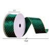Vickerman 2.5" x 10 yd Green with Gold Dots Ribbon, Seasonal Christmas Ribbon for Gift Wrapping, Tree Decor view 3