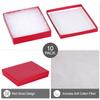 Cardboard Jewelry Boxes 10 Pack - 6"x5"x1" Bulk Cotton Filled Small Gift Boxes with Lids for Jewelry Packaging - Jewelry Gift Boxes for Shipping, Small Business, Accessories (Red) view 3