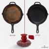 Cuisinel Cast Iron Chainmail Scrubber + Pan Scraper - Deluxe Ergonomic Stainless/Silicone Pot and Skillet Cleaner - Food-Safe Design - Easy to Clean Dishwasher Safe Cookware - Kitchen Sponge Accessory view 2