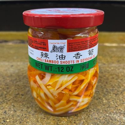 Cache'de chef Preserved Crispy Chili Bamboo Shoot in Soybean Oil - 12oz (1)