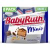 Baby Ruth, Chocolatey, Peanut, Caramel, Nougat, Minis Individually Wrapped Candy Bars, Resealable Share Size, 9.6 oz, 8 Pack view 1