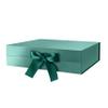 GREEN BEAN Large Gift Box with Lid for Present 13x9.7x3.4 Inches, Green Magnetic Gift Box with Ribbon, Bridesmaid Proposal Box (Glossy Green) view 1