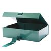 GREEN BEAN Large Gift Box with Lid for Present 13x9.7x3.4 Inches, Green Magnetic Gift Box with Ribbon, Bridesmaid Proposal Box (Glossy Green) view 2