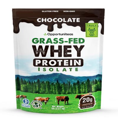 Opportuniteas Chocolate Grass Fed Whey Protein Isolate Powder, 5 lb