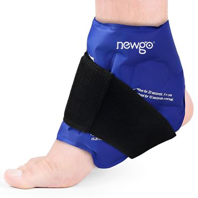 NEWGO Ankle Ice Pack Wrap for Sprained Relief, Ice Pack for Ankle Inuries Reusable, Cold Therapy for Ankles Swelling, Post Surgery Recovery - Blue