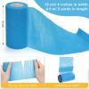 18 Pack Vet Wrap Self Adhesive Bandage Breathable Cohesive Bandage Wrap Rolls Waterproof Elastic Self Adherent Tape for Horses Athletic Wrist First Aid, 4 Inches by 5 Yards view 2