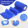 18 Pack Vet Wrap Self Adhesive Bandage Breathable Cohesive Bandage Wrap Rolls Waterproof Elastic Self Adherent Tape for Horses Athletic Wrist First Aid, 4 Inches by 5 Yards view 3