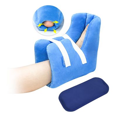 Heel Protector Cushion for Pressure Sores Foot Heel Protectors Offloading Boot for Diabetic Foot Ulcers Heel Protector Pillow for Bed Sores with Cooling Gel Pack Pressure Relieving Cushion (1PCS)