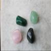 Jet Authentic Unique Collection of Rose Quartz + Green Aventurine + Malachite + Bloodstone Tumbled Stone for resolving Health Issues for Dis-Ease. Balancing Healing Stones (Heart Issue) view 1