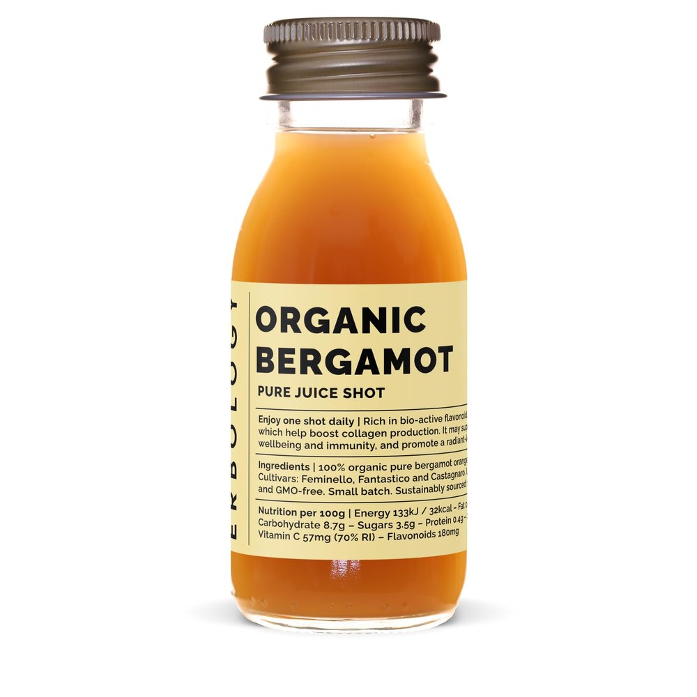 100% Organic Bergamot Juice 12 Daily Shots (60ml) - Supports Immunity and Collagen Production - High in Vitamin C and Bio-active Flavonoids - Straight from Farm in Italy - Undiluted - No Added Sugar