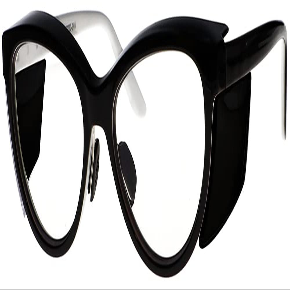 ATTENUTECH Radiation Safety Glasses in stylish, cat eye womens Frame with .75mm pb Radiation Reducing lenses. (Black White)