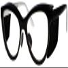 ATTENUTECH Radiation Safety Glasses in stylish, cat eye womens Frame with .75mm pb Radiation Reducing lenses. (Black White) view 1