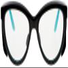 ATTENUTECH Radiation Safety Glasses in stylish, cat eye womens Frame with .75mm pb Radiation Reducing lenses. (Blue Black) view 2
