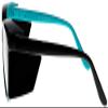 ATTENUTECH Radiation Safety Glasses in stylish, cat eye womens Frame with .75mm pb Radiation Reducing lenses. (Blue Black) view 3