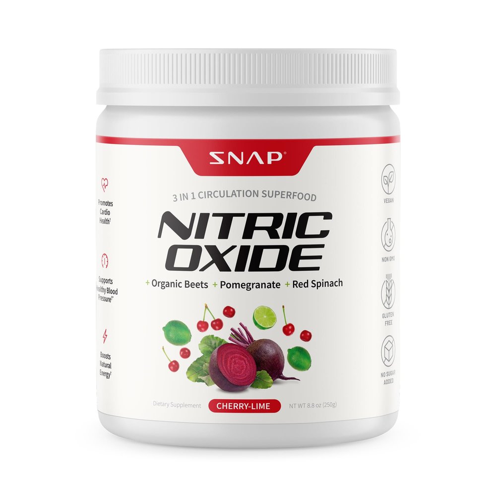 Snap Supplements Organic Beet Root Powder, Nitric Oxide Supplements for Men & Women, Organic Beets & Pomegranate, Supports Healthy Energy Levels, 8.8 oz (1 Month Supply), Cherry Lime