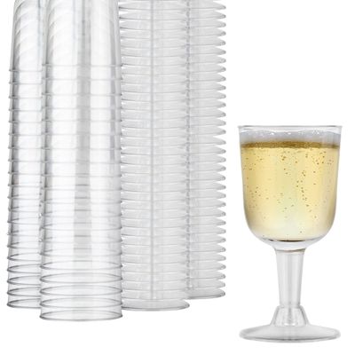 Stock Your Home 5 oz Clear Plastic Wine Glass (40 Pack) - BPA Free & Recyclable - Shatterproof Wine Goblet - Disposable & Reusable Cups for Champagne, Dessert, Food Samples, Catering, Weddings
