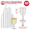 Stock Your Home 5 oz Clear Plastic Wine Glass (40 Pack) - BPA Free & Recyclable - Shatterproof Wine Goblet - Disposable & Reusable Cups for Champagne, Dessert, Food Samples, Catering, Weddings view 2