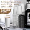 Disposable White Coffee Cups with Lids 16 oz (50 Pack) - To Go Paper Coffee Cups for Hot & Cold Beverages, Coffee, Tea, Hot Chocolate, Water, Juice - Eco Friendly Cups view 2