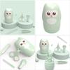 1set Nail Care Boy Girl Grooming Owl Design Includes Nail Clippers Tweezers and Scissors for Newborns and Toddlers Shower view 4