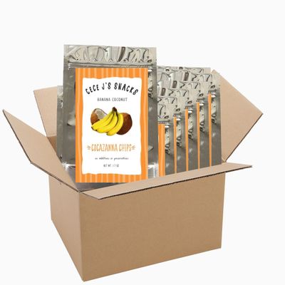 CeCe J's Snacks Cocazanna Chips/Dehydrated Fruit Chips/Snack Bag/Made From 100% Real Fruit/Minimum Ingredients 1.7oz/12ct