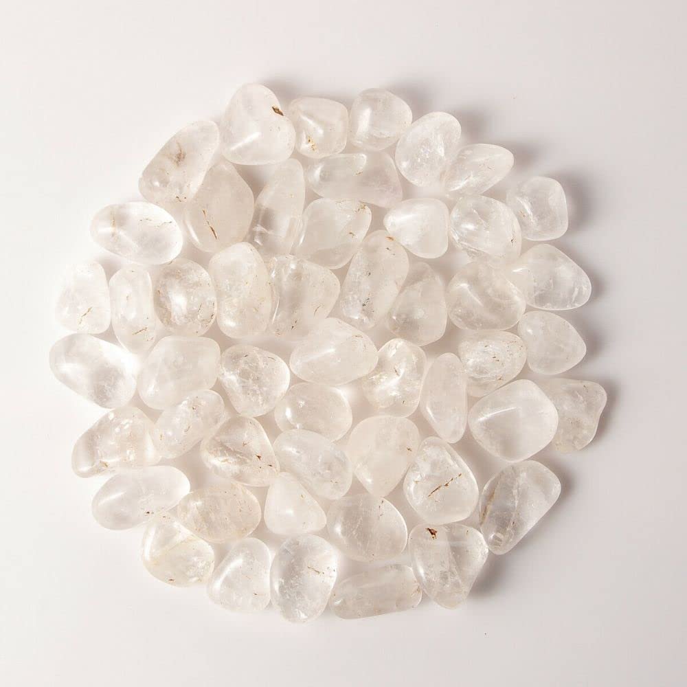 1 lb Tumbled Clear Quartz Gemstone Crystals 45-60 Stones Bulk Gem Rock Specimens