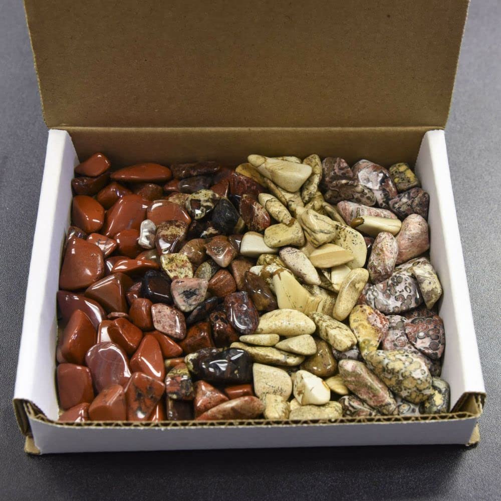 1lb Tumbled Stone Collection Red Brecciated Picture Leopard Jasper