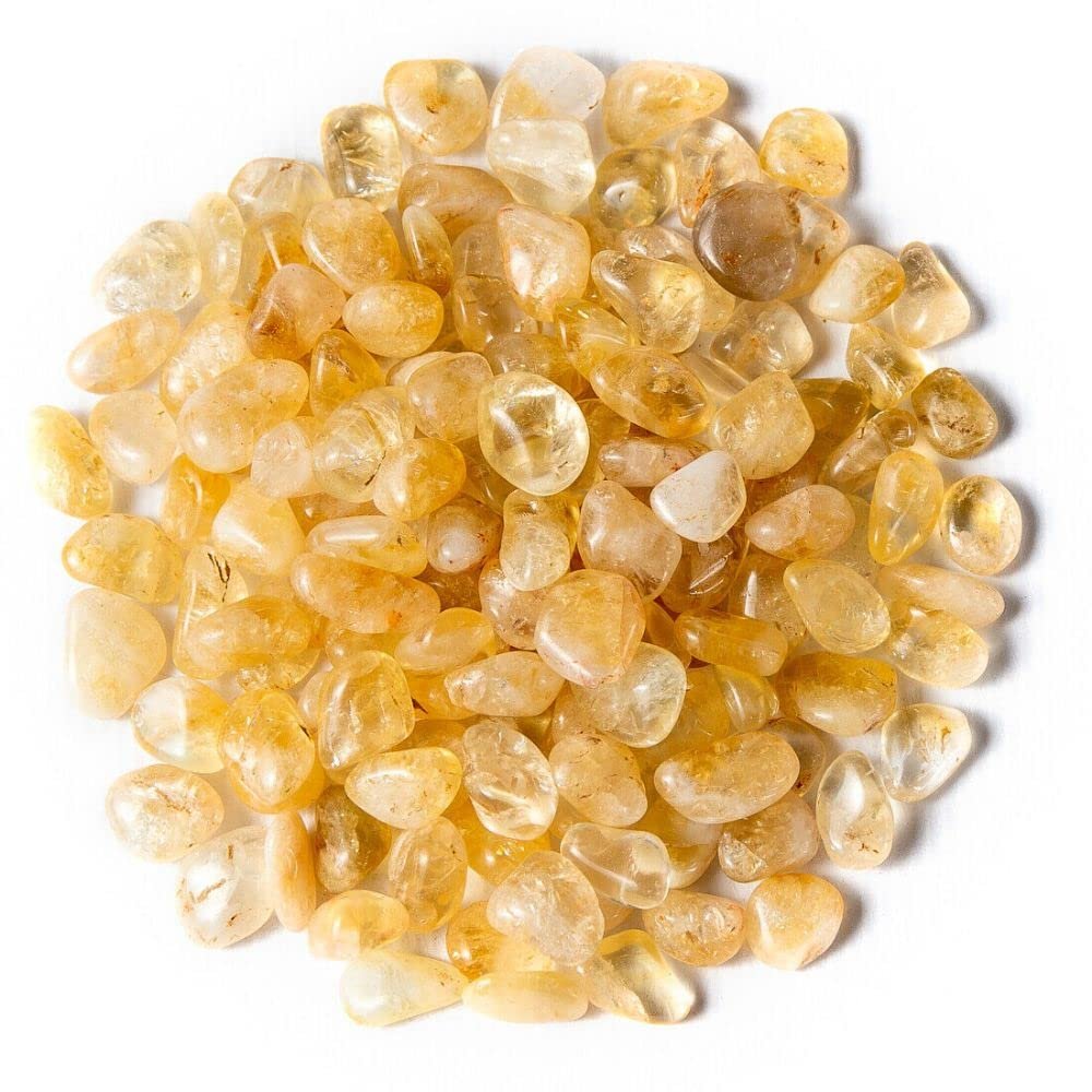 1 lb Tumbled Citrine Quartz Gemstone Crystals 70-100 Stones Gem Rock Specimens