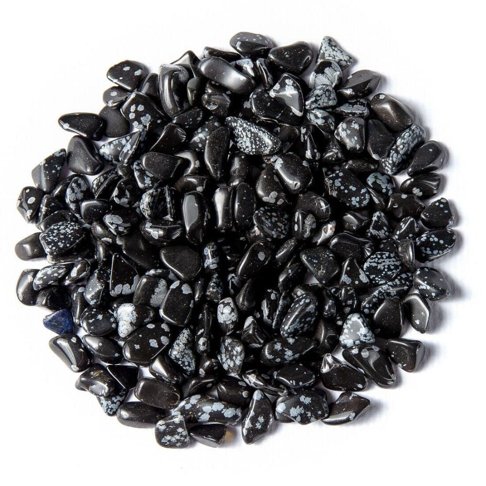 1 lb Tumbled Snowflake Obsidian Bulk Rock Gemstone 65-110 Stones Healing Gems
