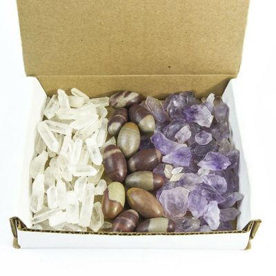 1 lb Rough Stone Collection Quartz Crystal Points Shiva Lingam Amethyst Geode