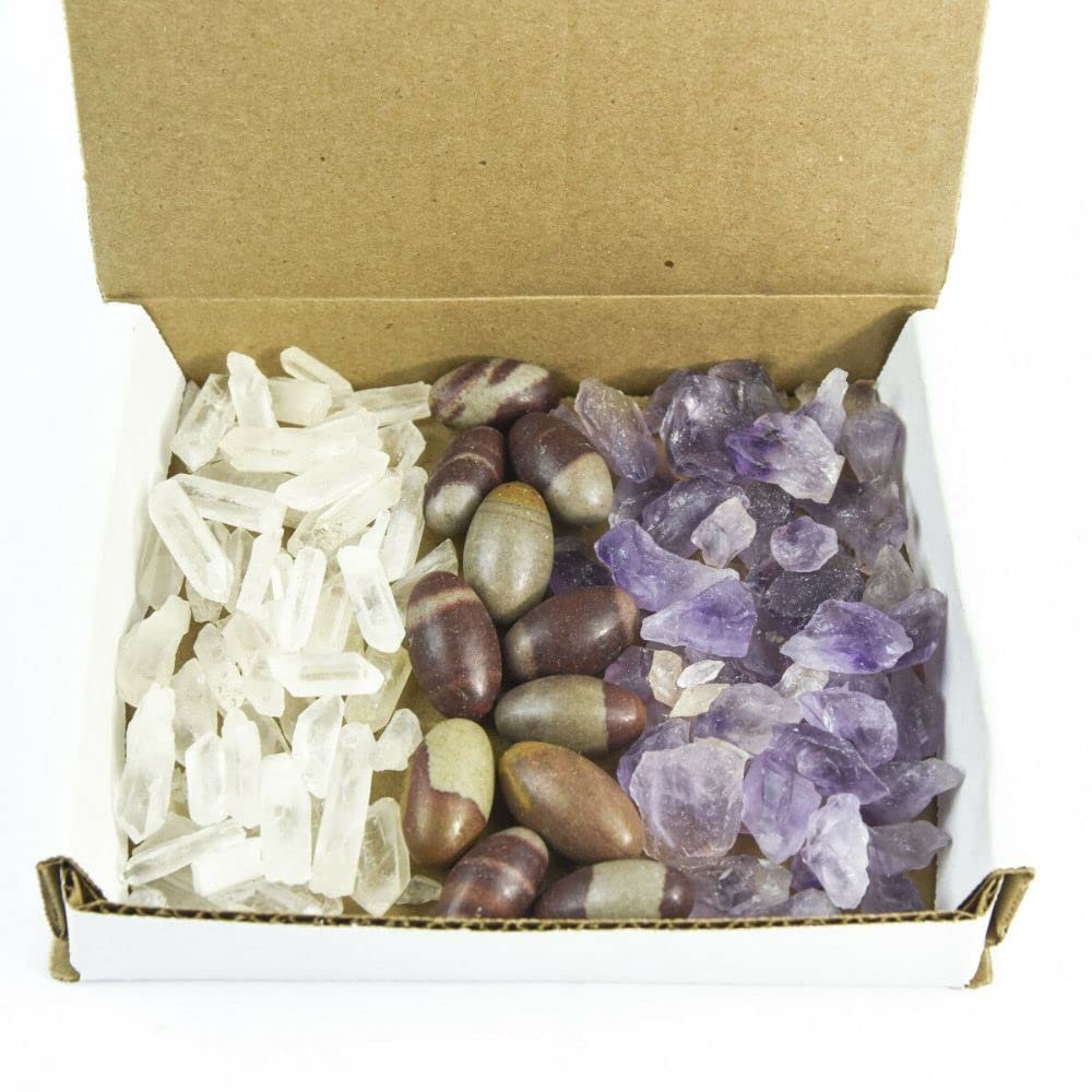 1 lb Rough Stone Collection Quartz Crystal Points Shiva Lingam Amethyst Geode