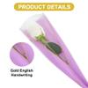 BEISHIDA 100 PCS Single Rose Sleeve Plastic Single Flower Wrapping Rose Packaging Cellophane Flower Sleeves for Florist Bouquet Supplies Mother's Day Valentine's Day (Purple and Gold Letter) view 2