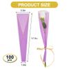 BEISHIDA 100 PCS Single Rose Sleeve Plastic Single Flower Wrapping Rose Packaging Cellophane Flower Sleeves for Florist Bouquet Supplies Mother's Day Valentine's Day (Purple and Gold Letter) view 3