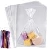 acDesign 100Pcs Cellophane Bags 12"x16" Clear Plastic Bags with 100Pcs Twist Ties for Gifts, Party Favors Packaging(30.5cm x 40.6cm) view 1