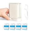 Automatic Pop Up Floss Sticks Holder and 4 Box 0.002in Soft Fine Floss, A Good Waterproof Storage Box for Floss Picks, Flossers for Adults Dispenser for Dining Table, Bathroom and Office view 1