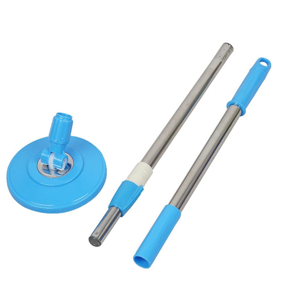 Spin Mop Pole Handle Replacement 360 Rotating Floor Mop Telescopic Handle No Foot Pedal Version Floor Cleaning Scraper for Home Office Hotel (Blue)