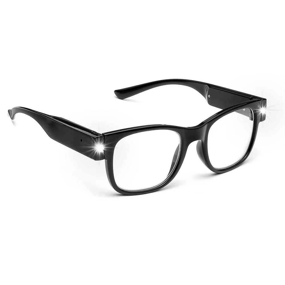 OKH Reading Glasses with Lights, Rechargeable, Bright LED Lighted Readers 3.0, Hands-free 180% Magnifying Eyeglasses for Close Work, Reading, Unisex