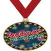 Crown Awards Holiday Decorating Winter Seasonal Award Medals with Red Ribbon, 2.5" Gold Holiday Decorating Winter Trophies, 10 Pack Prime view 1