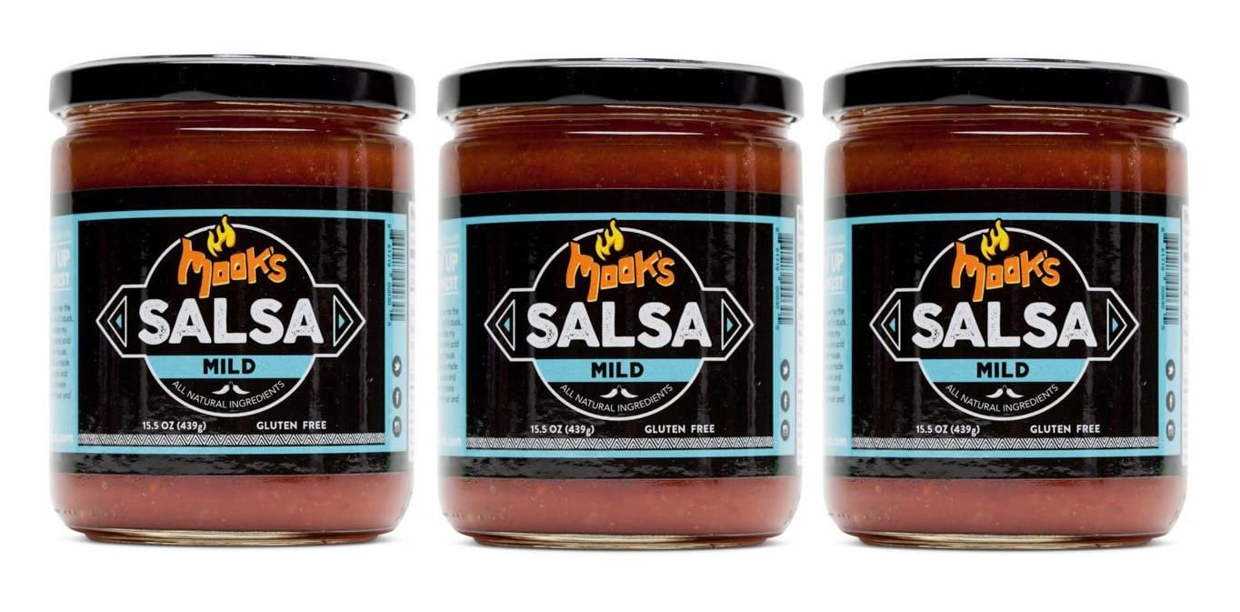 Mook's Salsa 3 Pack, Mild Salsa Dip, Made from All Natural Ingredients, Gluten Free, 15.5 Oz Jar