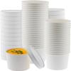 AMZ Empire 12 Oz Disposable Paper Cups with Lids and Spoons/50 Sets/Combo Pack For Soup Dessert Granola Ice Cream Yogurt/12 Ounce Paper Bowls for Hot or Cold Food/Home, Everyday Use, Catering view 2