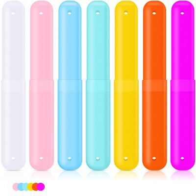 60 Pieces Plastic Toothbrush Holders Portable Travel Toothbrush Case Cover Protector Case Holders for Indoor Outdoor Travel Trip Home Camping School (Colorful)