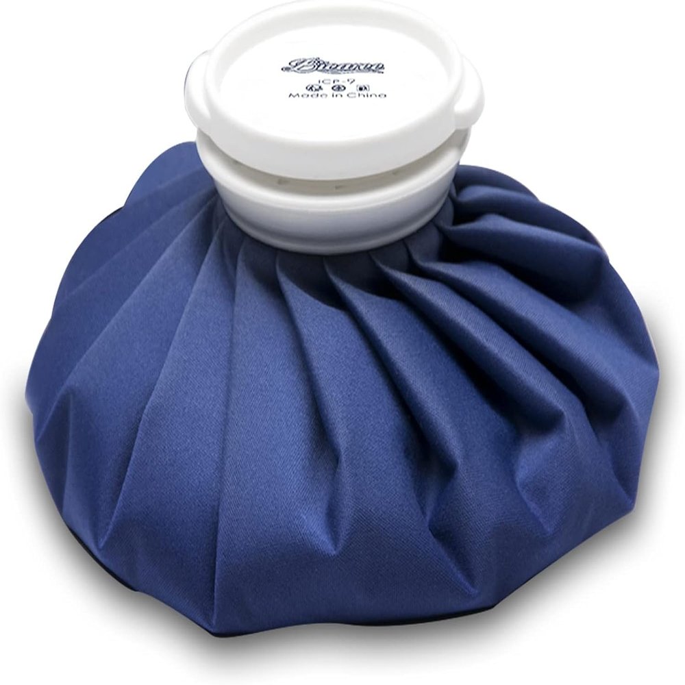 BICAREE Ice Pack for Injuries Reusable, Ice Bags Hot Water Bag for Hot & Cold Therapy and Pain Relief with Cover, No-Leak Elastic Breathable Ice Bag, Size 9"