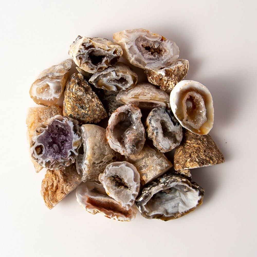 1/2 lb Mini Agate OCO Geodes Natural Rough Half Gemstone Mineral Sparkly Jewelry