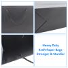 20pcs Paper Bags with Handle, Black Paper Gift Present Bags with Handles, Heavy Duty Lunch Bags, SAFYY Goody Bag, Favor Bags, Party Bags,Handle Bags,Wedding Bags,Shopping Bags,Kraft Bags,Retail Bags (30x10x40cm/11.8x3.9x15.7'') view 4