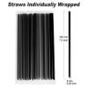 [400 Pcs] Black Individually Wrapped Disposable Plastic Straws(7.5" longX0.23" diameter) view 2